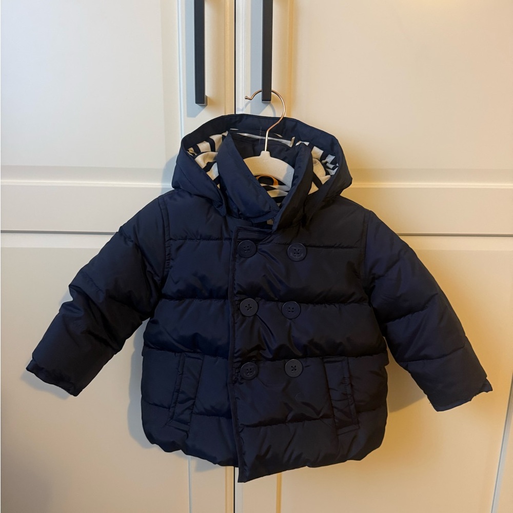 GAP Navy Blue Puffer Jacket with Hood